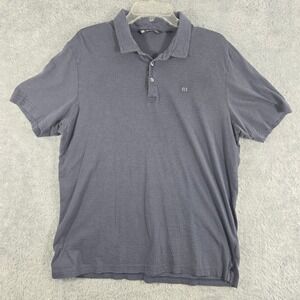 TravisMathew Mens XL Blue Micro Stripe Pima Cotton Blend Polo Shirt 4600000476